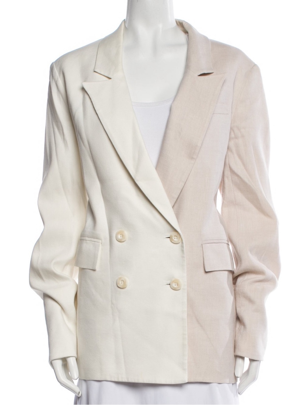 Veronica Beard Braeton Linen Blend Dickey Jacket White/Limestone Size 16